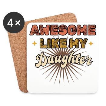 Awesome like my Daughter - Vintage - Coasters (set of 4) - white - Front