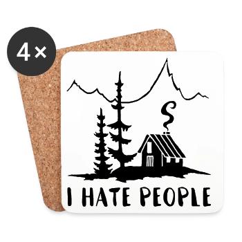 Solitary (black) - Coasters (set of 4) - white - Front