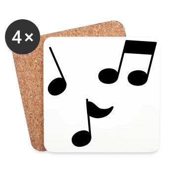Musiknoten - Untersetzer (4er-Set) - Weiß - Vorne