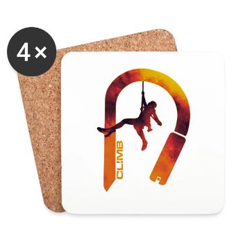 Kletter-Logo-Kletterkarabiner - Untersetzer (4er-Set) - Weiß - Vorne