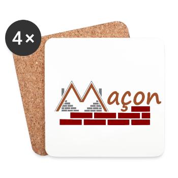 Maçon - Dessous de verre (lot de 4) - blanc - Devant