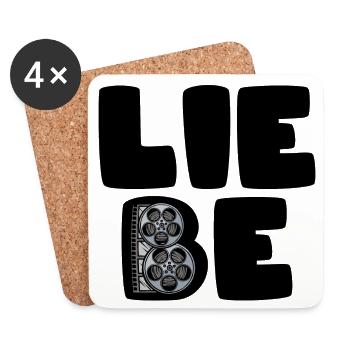 Film Schauen Movies Spruch Binge Watching Cineast - Untersetzer (4er-Set) - Weiß - Vorne