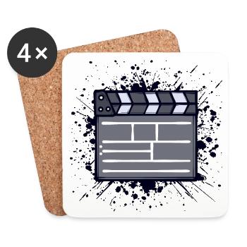 Cinéma Nuit Télévision Caméra Films Cineaste Films - Dessous de verre (lot de 4) - blanc - Devant