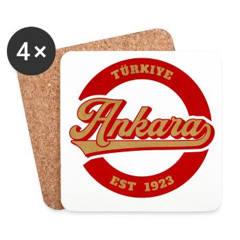 Ankara Vintage Logo Est 1923 - Untersetzer (4er-Set) - Weiß - Vorne