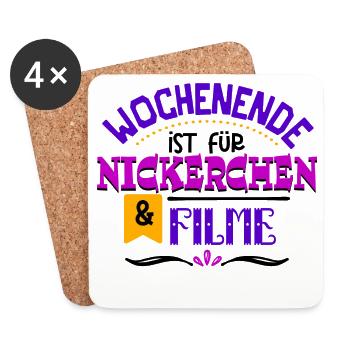 Movies Filme Statement kinoabend Film Schauen Kino - Untersetzer (4er-Set) - Weiß - Vorne