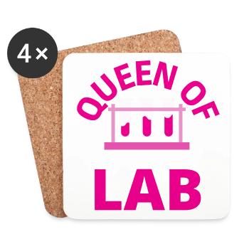 Königin des Labors, Queen of the lab - Coasters (set of 4) - white - Front