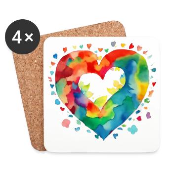 Heart - Coasters (set of 4) - white - Front