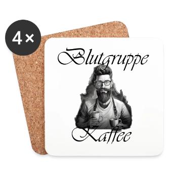 Blutgruppe Barista Coffee Lover - Untersetzer (4er-Set) - Weiß - Vorne
