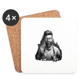 Blutgruppe Barista Coffee Lover weiß - Untersetzer (4er-Set) - Weiß - Vorne