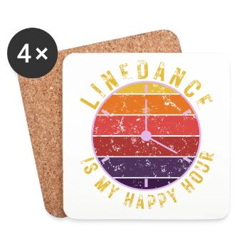 Idée cadeau: La danse en ligne est mon happy hour - Dessous de verre (lot de 4) - blanc - Devant