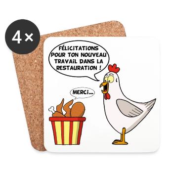 Un nouveau travail - Dessous de verre (lot de 4) - blanc - Devant