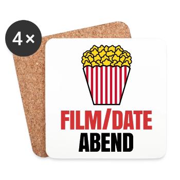Popcorn Movies Statement Kino Nacht Filme Cineast - Untersetzer (4er-Set) - Weiß - Vorne