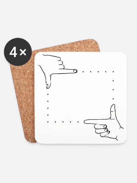Hand Signals Image Detail - Coasters (set of 4) - white