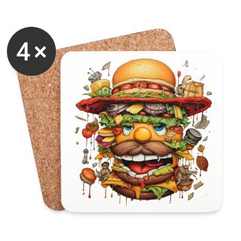 Wild Citizen Caricature Face - Coasters (set of 4) - white - Front