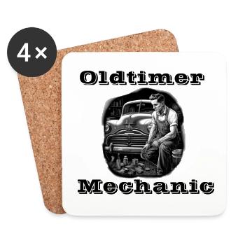 Oldtimer Mechanic - Untersetzer (4er-Set) - Weiß - Vorne