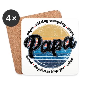 Papa Retro Sunset Script - Coasters (set of 4) - white - Front