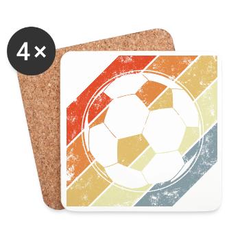 Vintage Fußball - Untersetzer (4er-Set) - Weiß - Vorne