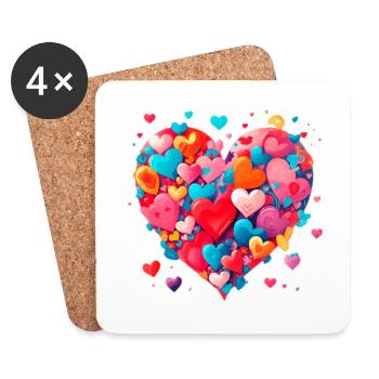 Love Heart - Coasters (set of 4) - white - Front