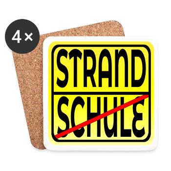 SCHULE ABSCHLUSS FERIENBEGINN - Untersetzer (4er-Set) - Weiß - Vorne