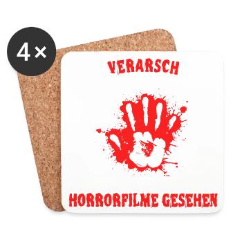 Filme Movies Statement Filmabend Serien Kino Nacht - Untersetzer (4er-Set) - Weiß - Vorne
