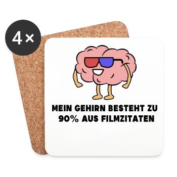 Movies Statement Movie Watching Theatre Streaming - Coasters (set of 4) - white - Front