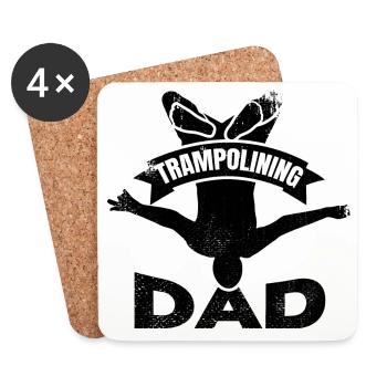 Papa sauteur trampoline - Dessous de verre (lot de 4) - blanc - Devant