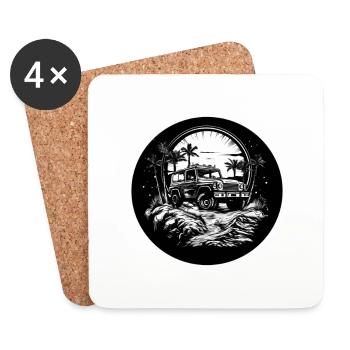Offroader for life white - Coasters (set of 4) - white - Front