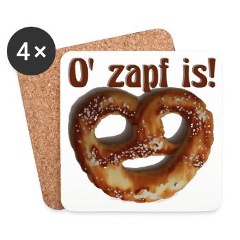 Brezel O' zapft ist - Untersetzer (4er-Set) - Weiß - Vorne