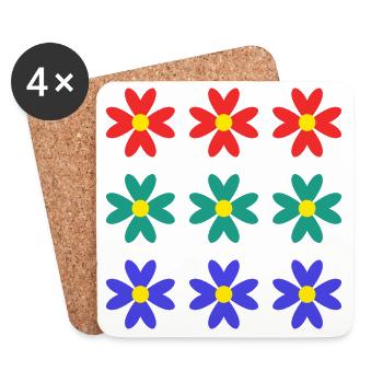BLUME. BLUME. NATUR. ÖKOLOGIE. JAHRESTAG - Untersetzer (4er-Set) - Weiß - Vorne