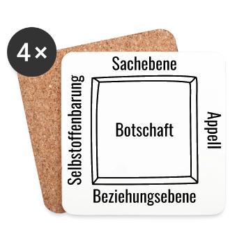 Vier Ohren Modell Zeichnung Schaubild - Untersetzer (4er-Set) - Weiß - Vorne