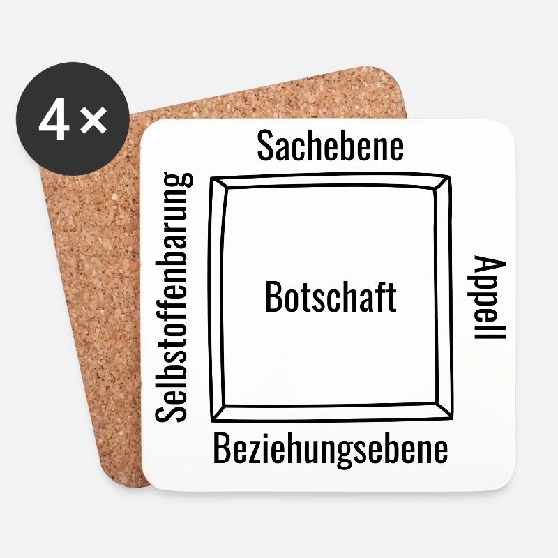Vier Ohren Modell Zeichnung Schaubild - Untersetzer (4er-Set) - Weiß