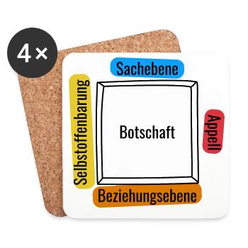 Vier Ohren Modell - Untersetzer (4er-Set) - Weiß - Vorne