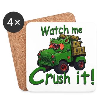 Monster Monster Truck - Dessous de verre (lot de 4) - blanc - Devant