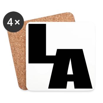 LOS ANGELES, Californie - Dessous de verre (lot de 4) - blanc - Devant