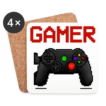 Gamer - Untersetzer (4er-Set) - Weiß - Vorne