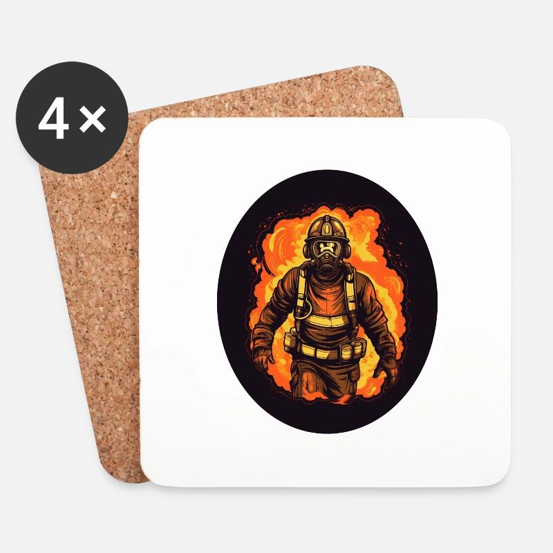 Firefighter for life white - Coasters (set of 4) - white
