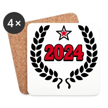 2024 - Birthday Anniversary JGA Wedding Year - Coasters (set of 4) - white - Front