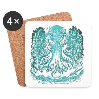 Cthulhu - Dessous de verre (lot de 4) - blanc - Devant