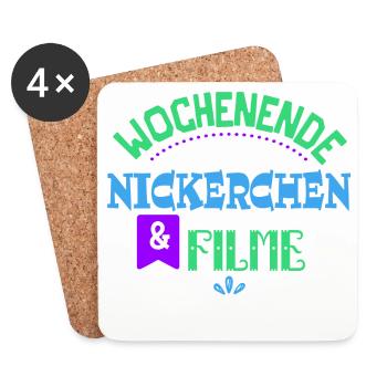 Cineast Binge Watching Movies Theater Statement - Untersetzer (4er-Set) - Weiß - Vorne