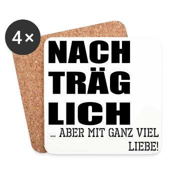 Nachträgliche Grüße Geburtstagswünsche Liebe - Untersetzer (4er-Set) - Weiß - Vorne