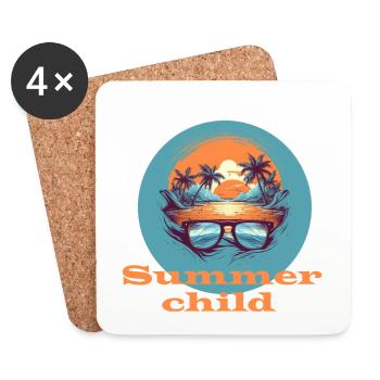 Enfant d’été - Dessous de verre (lot de 4) - blanc - Devant