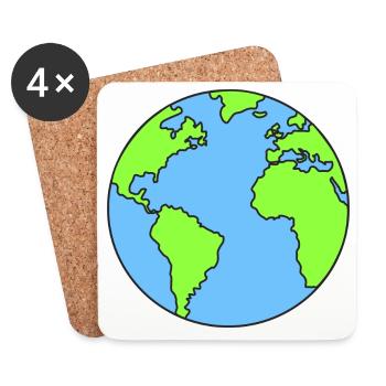Planet Erde Erdkugel - Untersetzer (4er-Set) - Weiß - Vorne