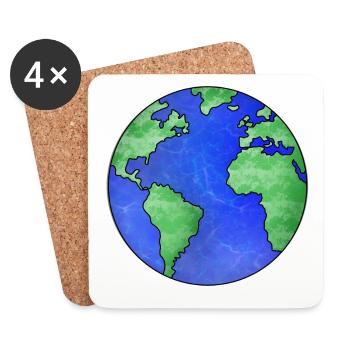 Unser Planet die Erde - Untersetzer (4er-Set) - Weiß - Vorne