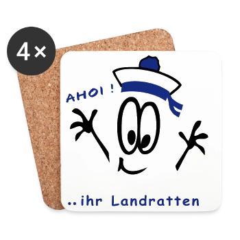 Ahoi ihr Landratten, Matrose - Untersetzer (4er-Set) - Weiß - Vorne