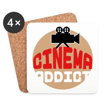 Cinématographie, Déclaration, Films, Théâtre, Série de soirées cinéma - Dessous de verre (lot de 4) - blanc - Devant