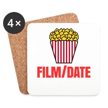 Movies Movies Popcorn Binge Watching Statement Cinema - Coasters (set of 4) - white - Front