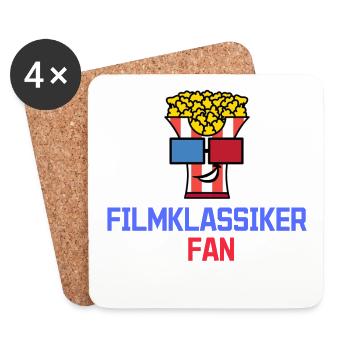 Kino Movies Theater Statement Popcorn Filmabend - Untersetzer (4er-Set) - Weiß - Vorne