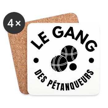 pétanque, bouliste, fan de pétanque - Dessous de verre (lot de 4) - blanc - Devant