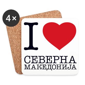 I LOVE NORTH MACEDONIA Nordmazedonien - Coasters (set of 4) - white - Front