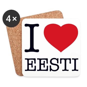 I LOVE ESTONIA Eesti Estland - Untersetzer (4er-Set) - Weiß - Vorne